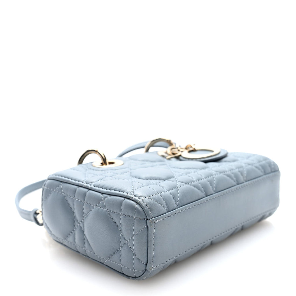 Lambskin Cannage Micro Lady D-Joy  Cloud Blue