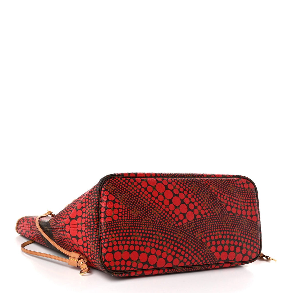 Monogram Kusama Waves Neverfull MM Red