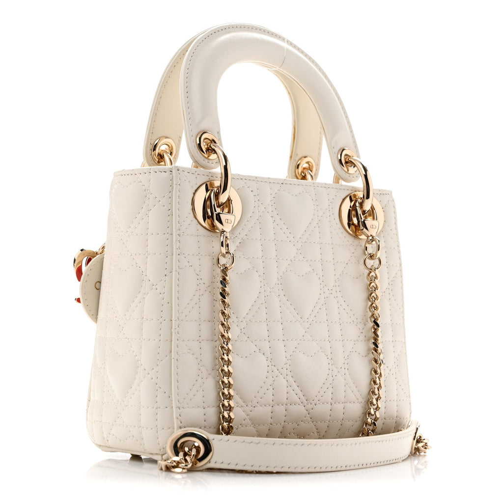 Calfskin Cannage Dioramour Mini Lady Dior White