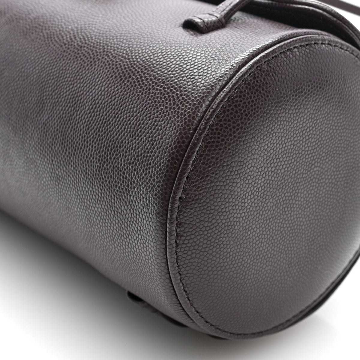 Shiny Caviar Preppy Coco Small Bowling Bag Black