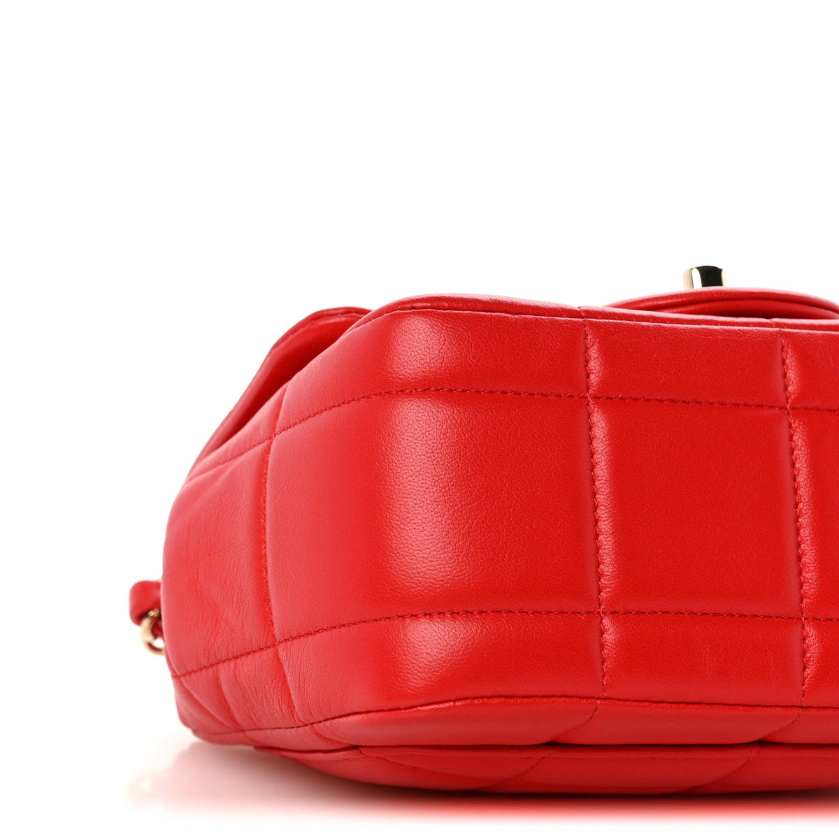 Lambskin Resin Crystal Square Quilted Monacoco Mini Flap Red