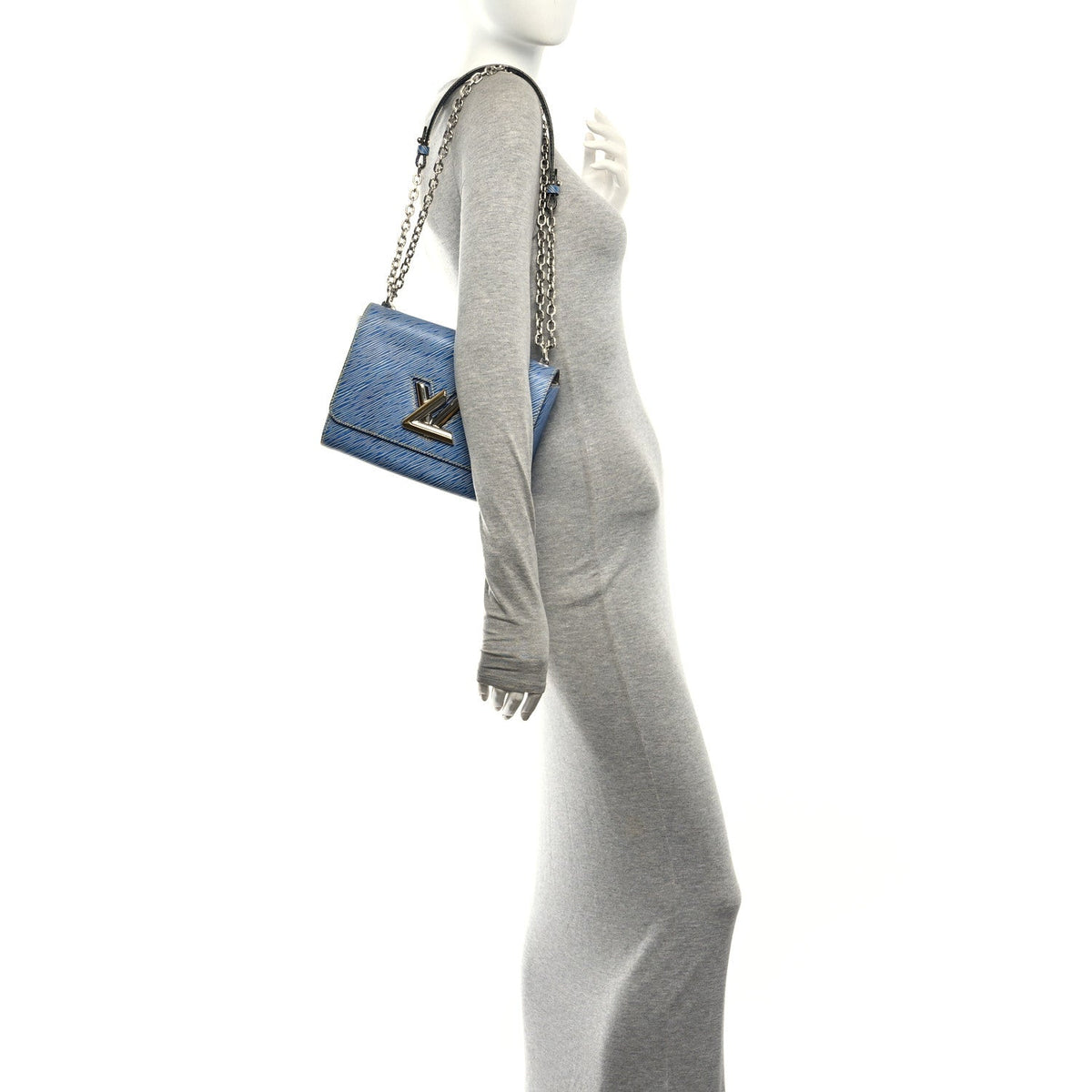 Epi Twist Shoulder Bag MM Denim Light