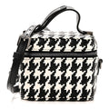 Calfskin Macro Houndstooth Embossed Micro Lady Dior Vanity Case Black White