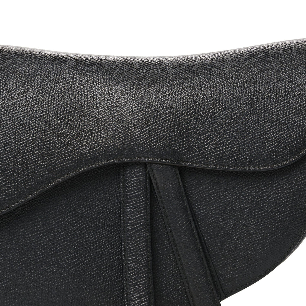 Grained Calfskin Saddle Bag Black