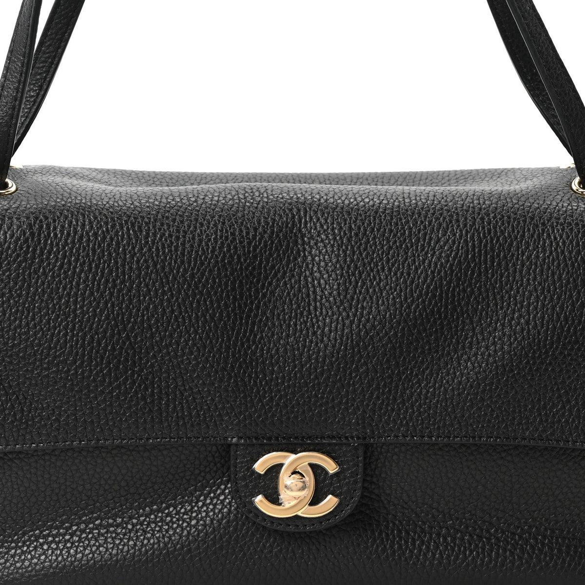 Grained Calfskin Small Souplissimo Maxi Flap Black
