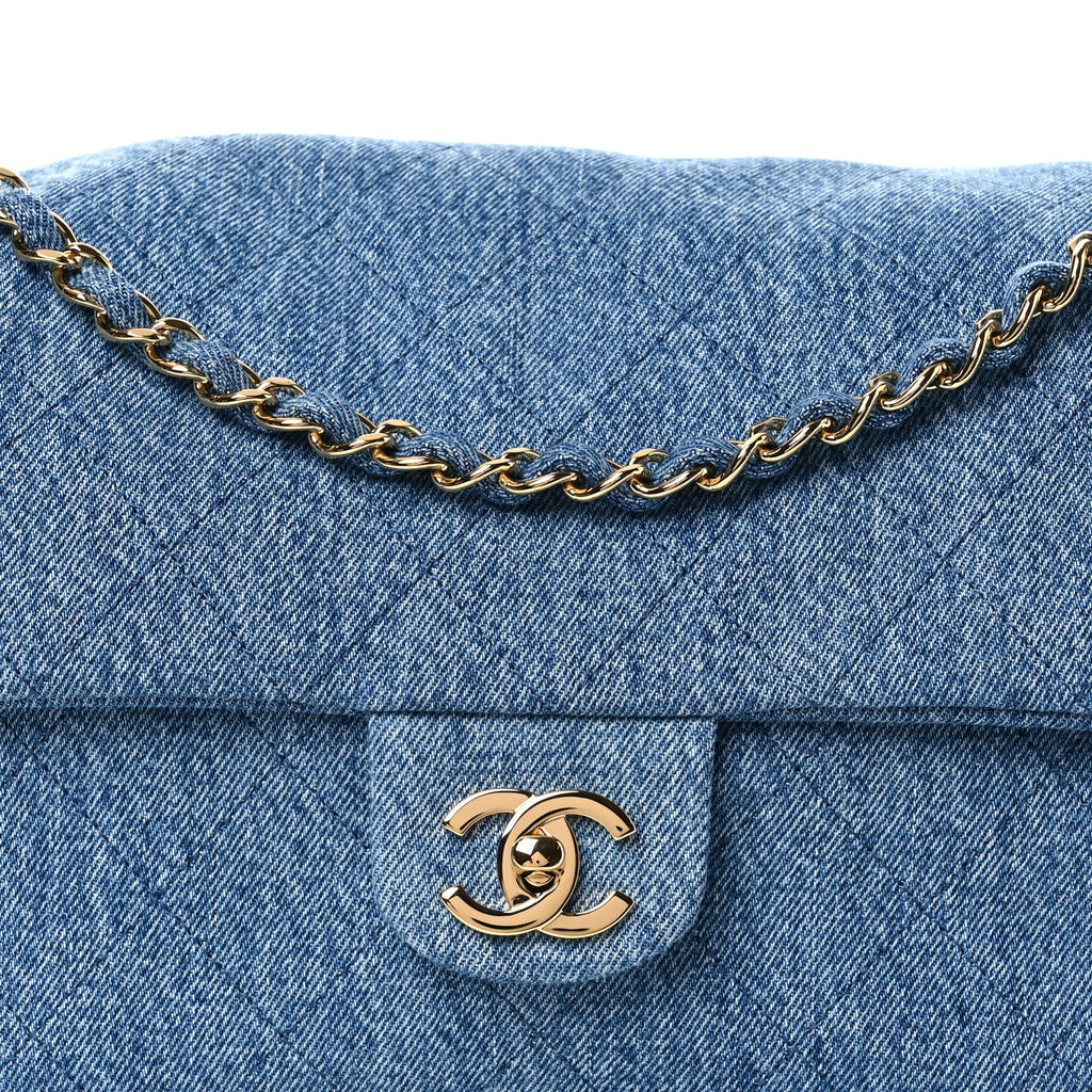 Denim Small Souplissimo Maxi Flap Blue