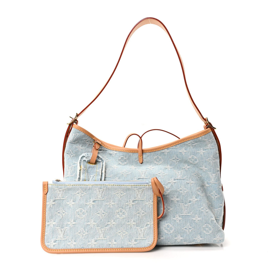 Monogram Denim CarryAll PM Sky Blue