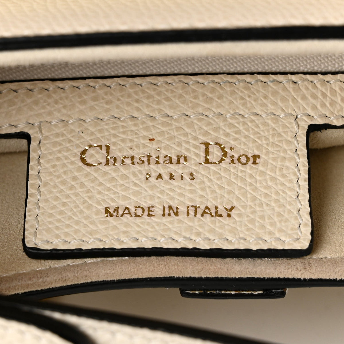 Grained Calfskin Saddle Bag White