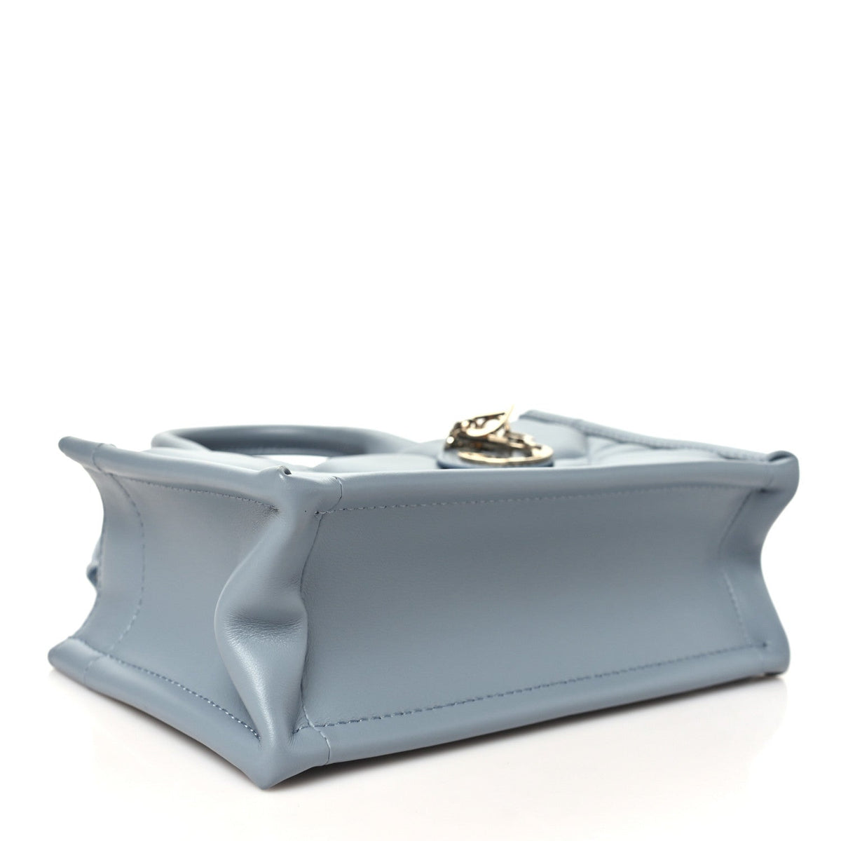 Calfskin Macrocannage Mini Book Tote Cloud Blue