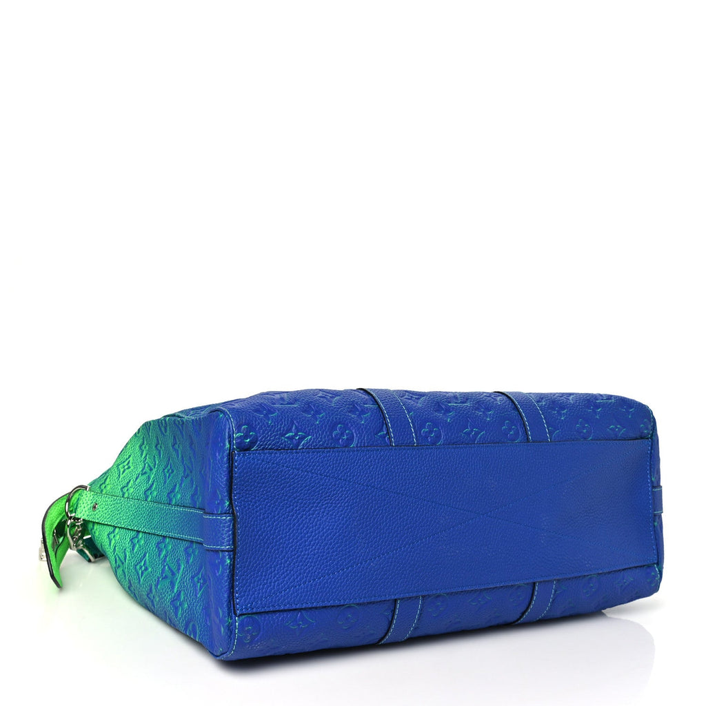 Taurillon Illusion Keepall Tote Bleu Vert