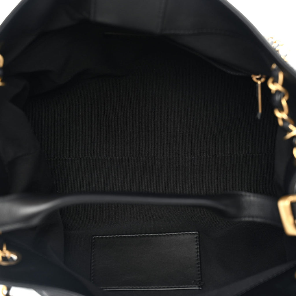 Calfskin Quilted Small Coco Base Shopping Bag Black