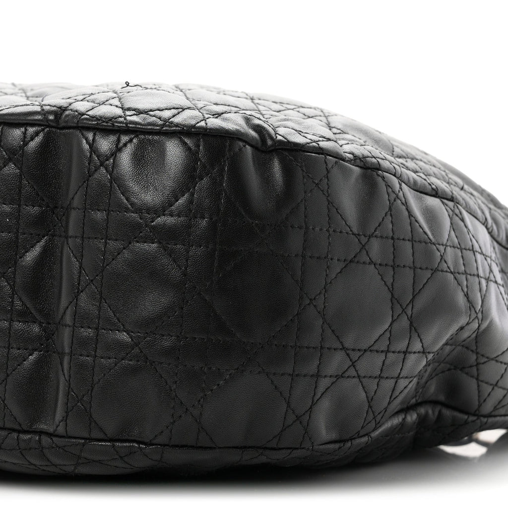 Lambskin Cannage Large Dior Soft Hobo Black