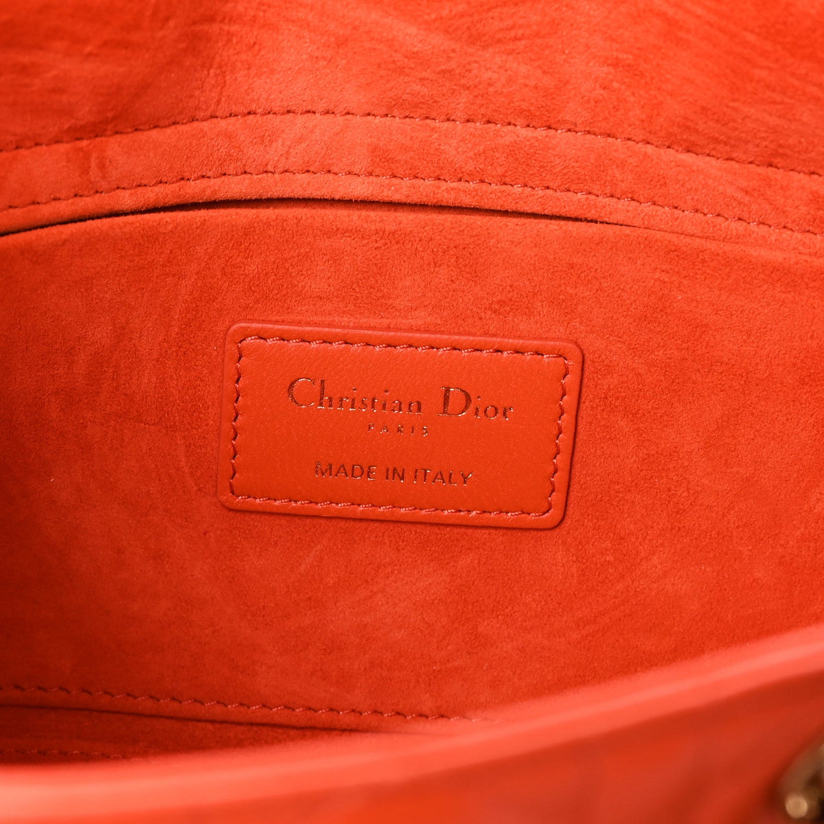 Lambskin Cannage Small Lady D-Joy Orange