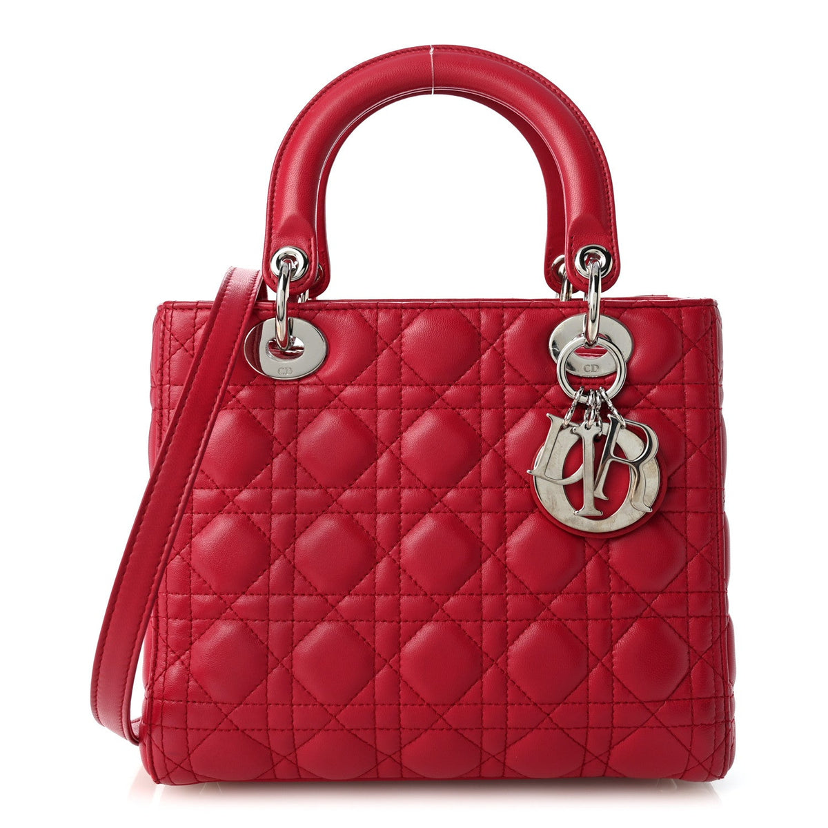 Lambskin Cannage Medium Lady Dior Dark Pink