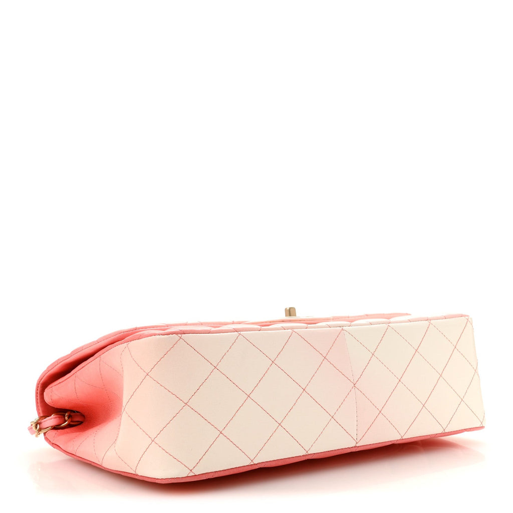 Lambskin Degrade Quilted Maxi Single Flap Pink