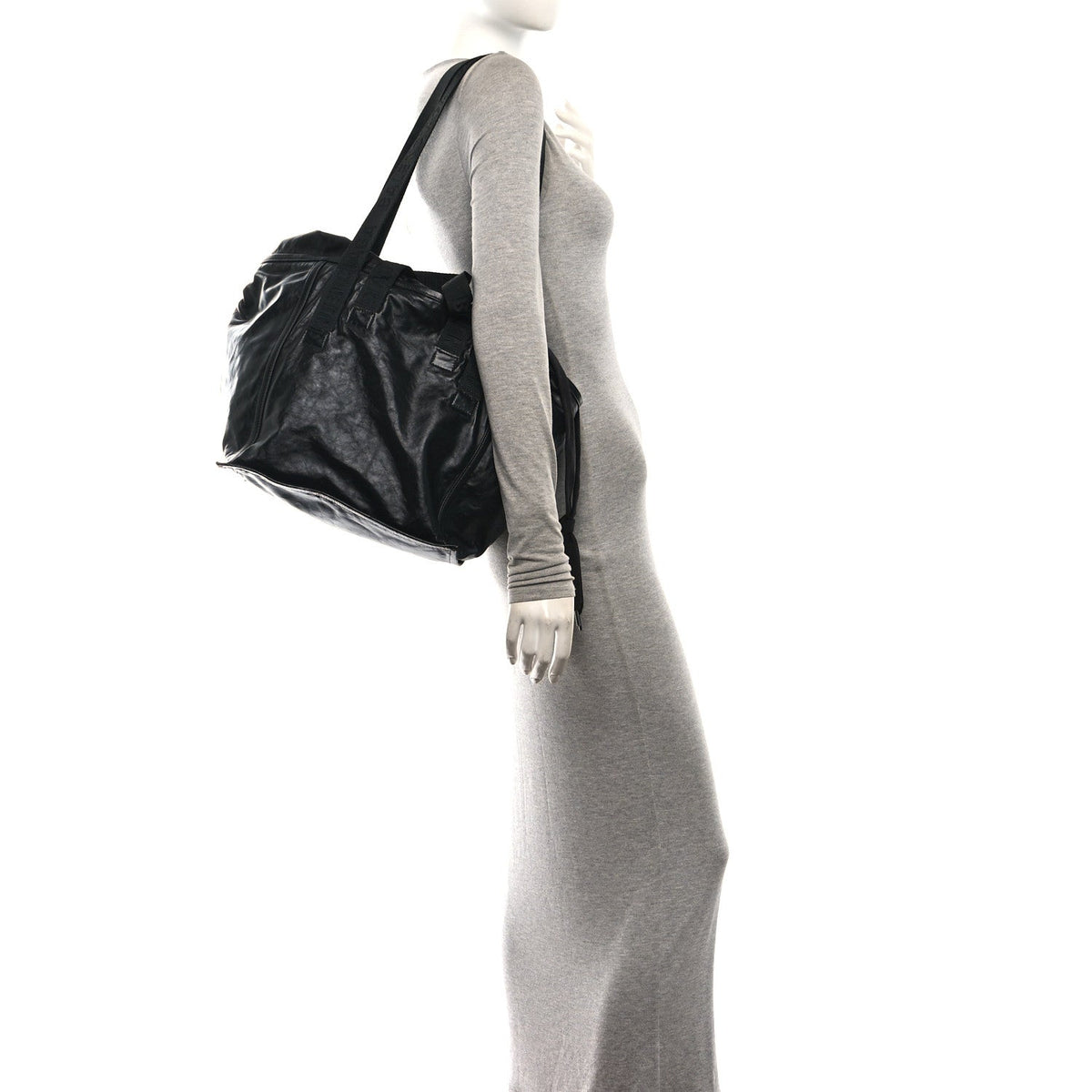 Calfskin Medium Cargo Tote  Black