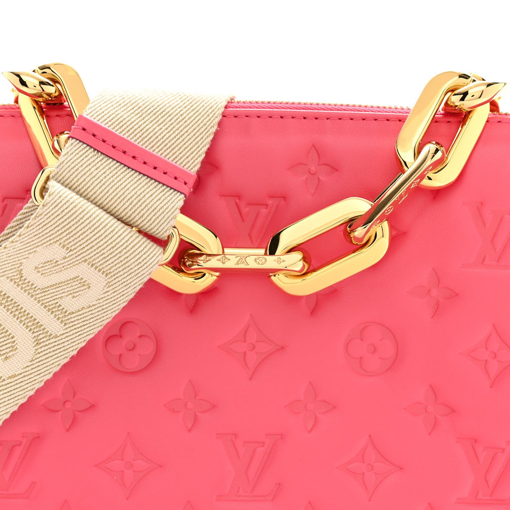 Lambskin Embossed Monogram Coussin PM Pink