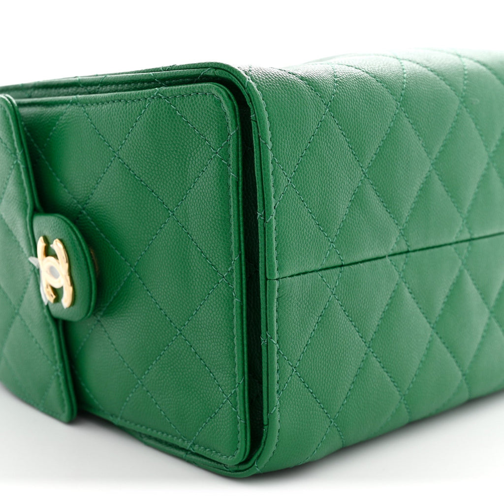 Caviar Quilted Small Chanel 25 Handbag Green