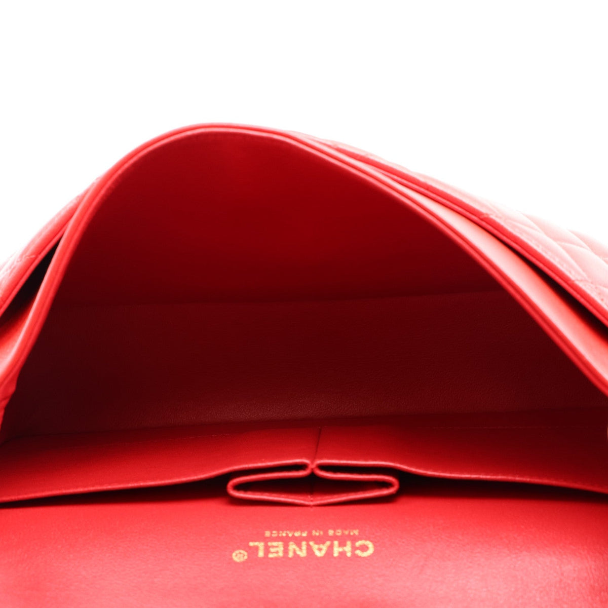 Lambskin Quilted Medium Double Flap Red