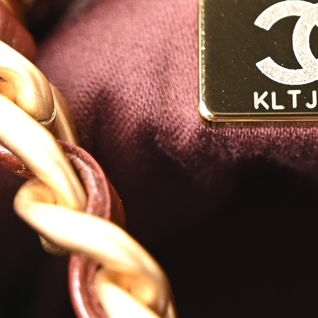 Caviar Quilted Small Chanel 25 Handbag Brown
