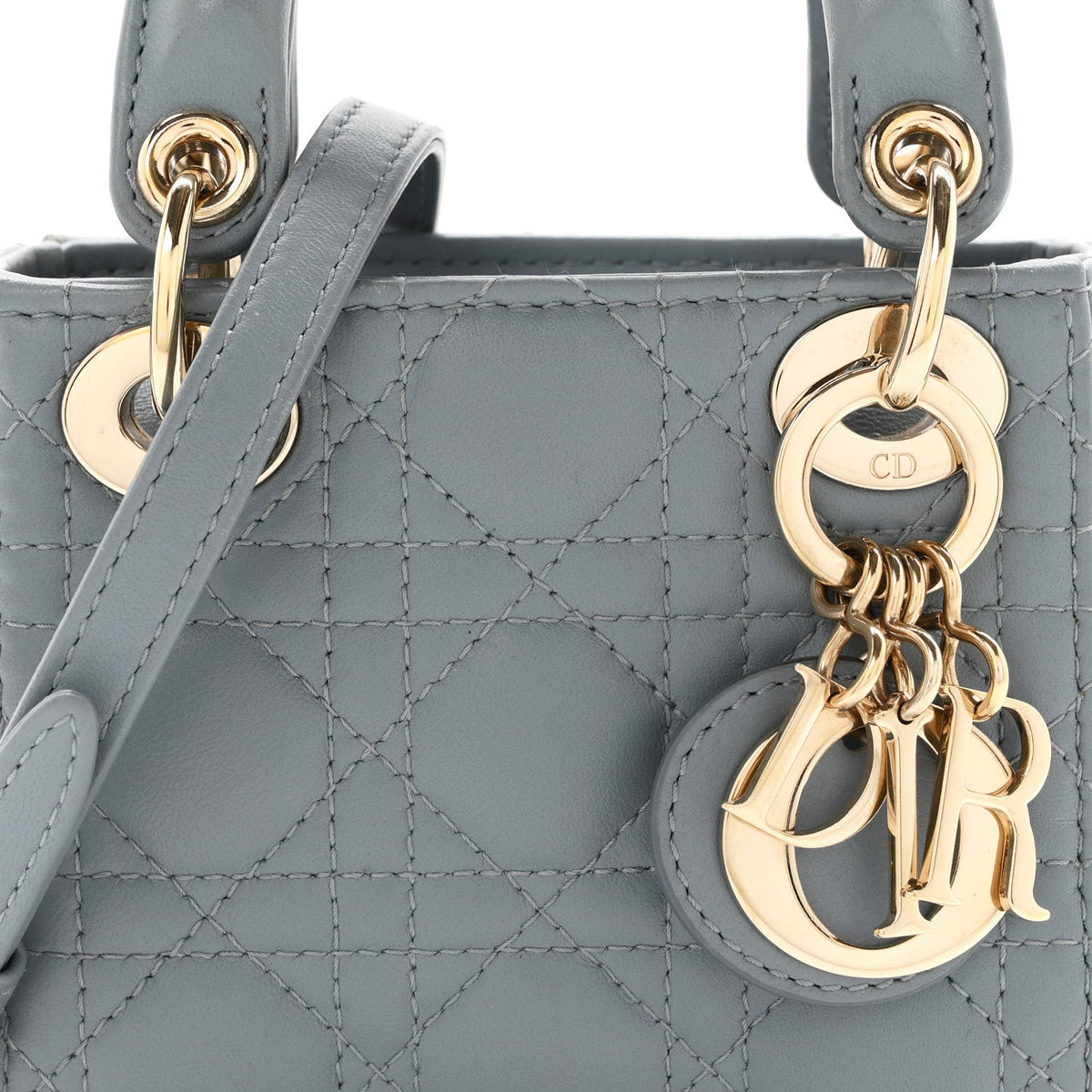 Lambskin Cannage Micro Lady Dior Cloud Blue