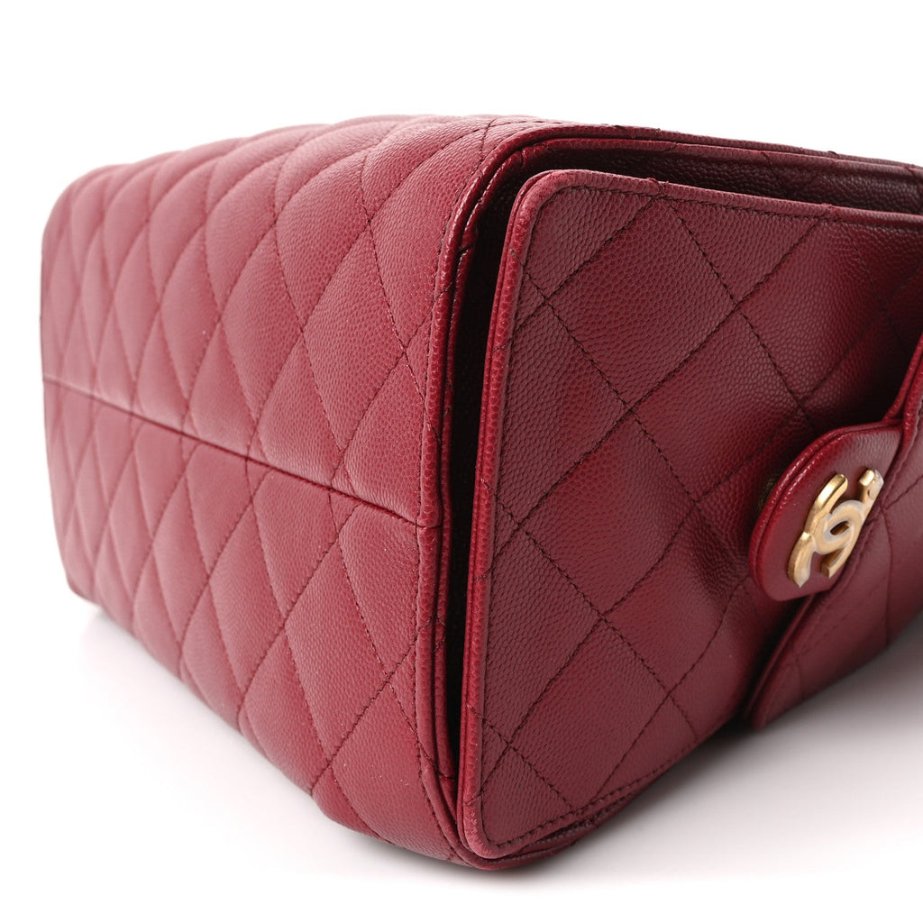 Caviar Quilted Small Chanel 25 Handbag Burgundy