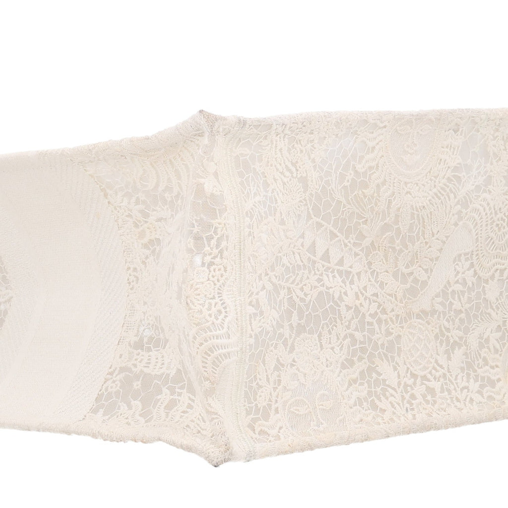 Embroidered 3D Macrame D-Lace Butterfly Medium Book Tote White