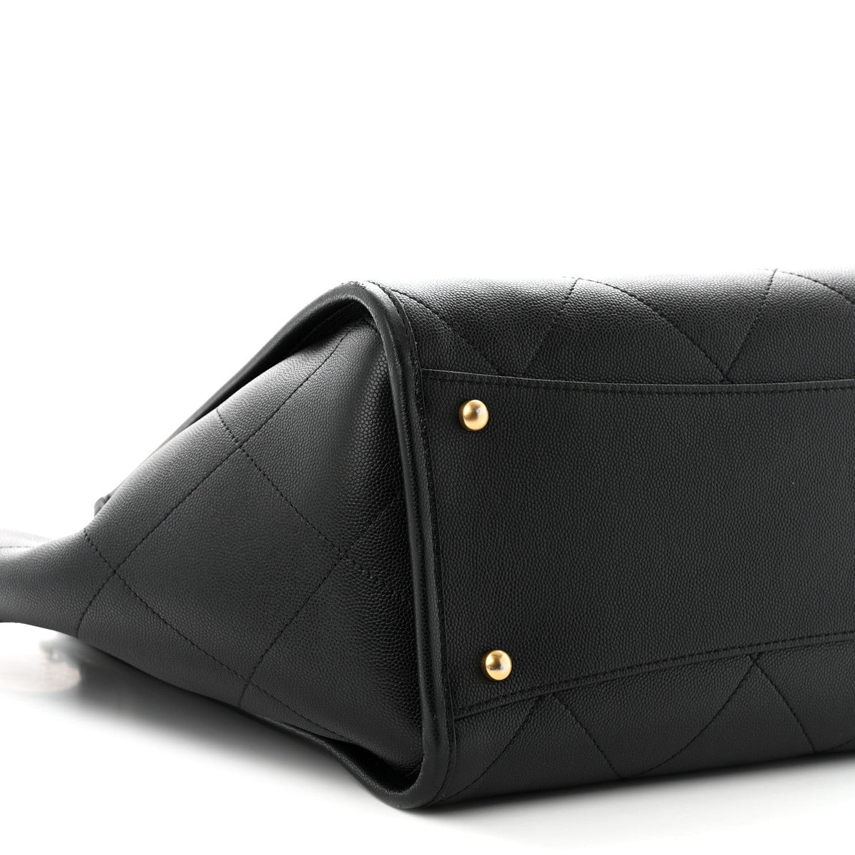 Caviar Stitched Pocket CC Large Tote Black