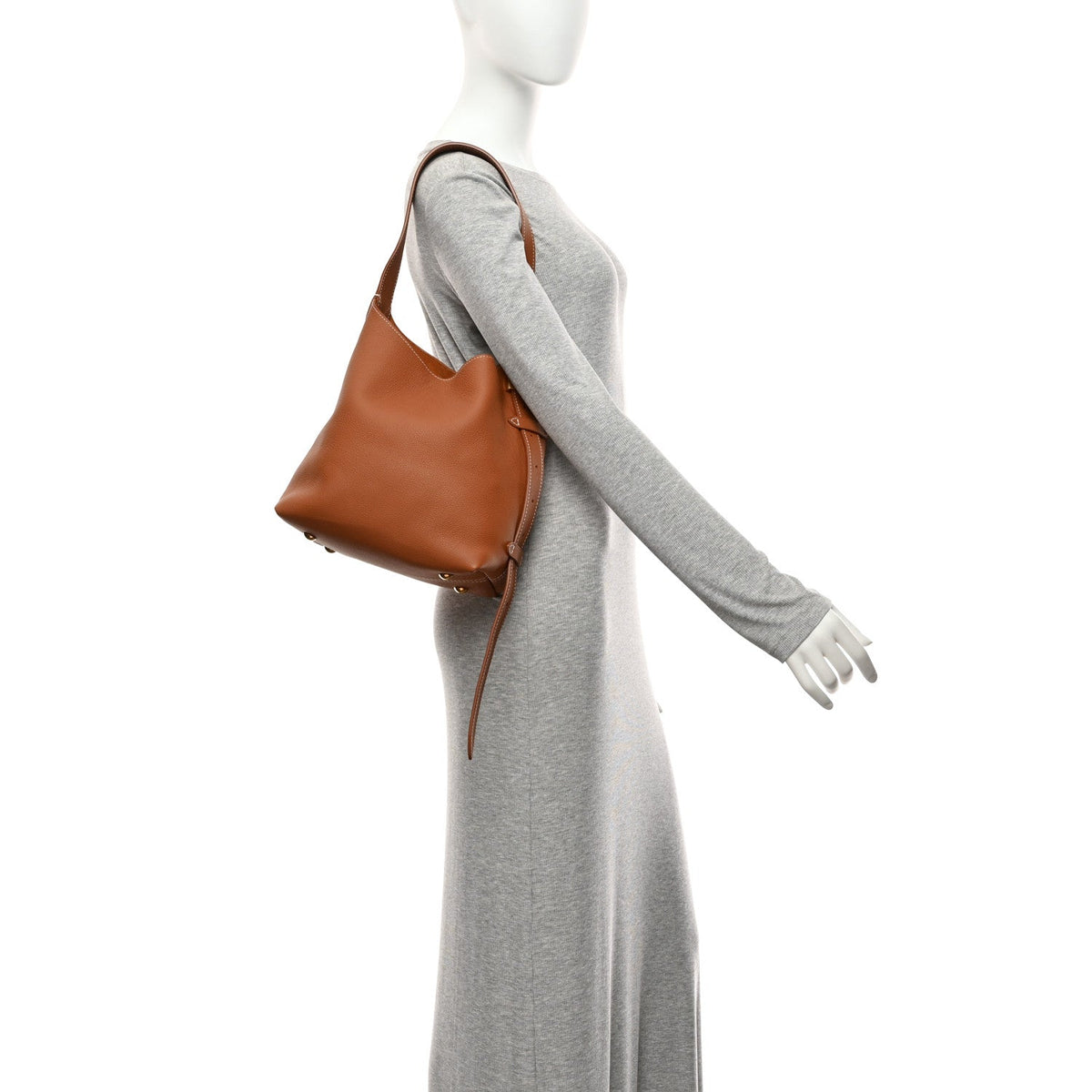 Grained Calfskin Low Key Hobo PM Cognac