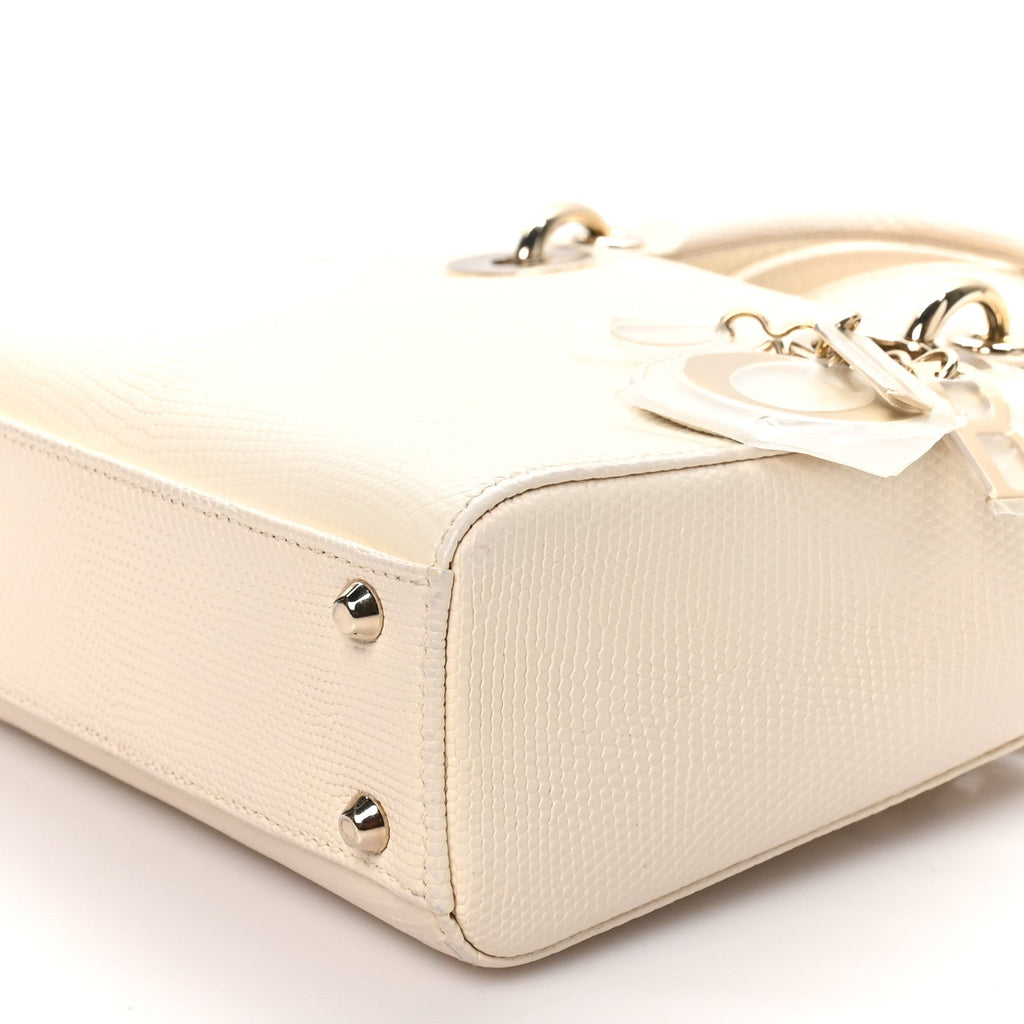 Lizard Mini Lady Dior Latte