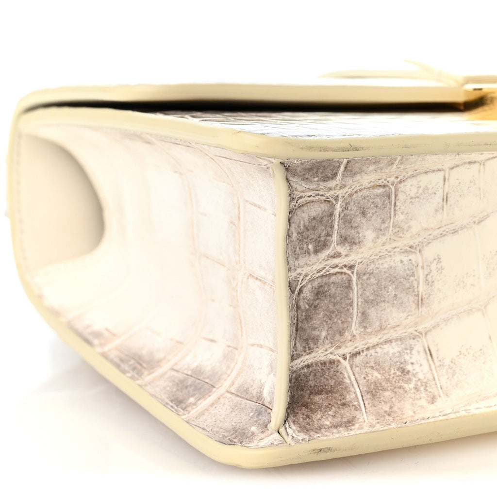 Niloticus Crocodile Himalaya 30 Montaigne Flap Bag Latte