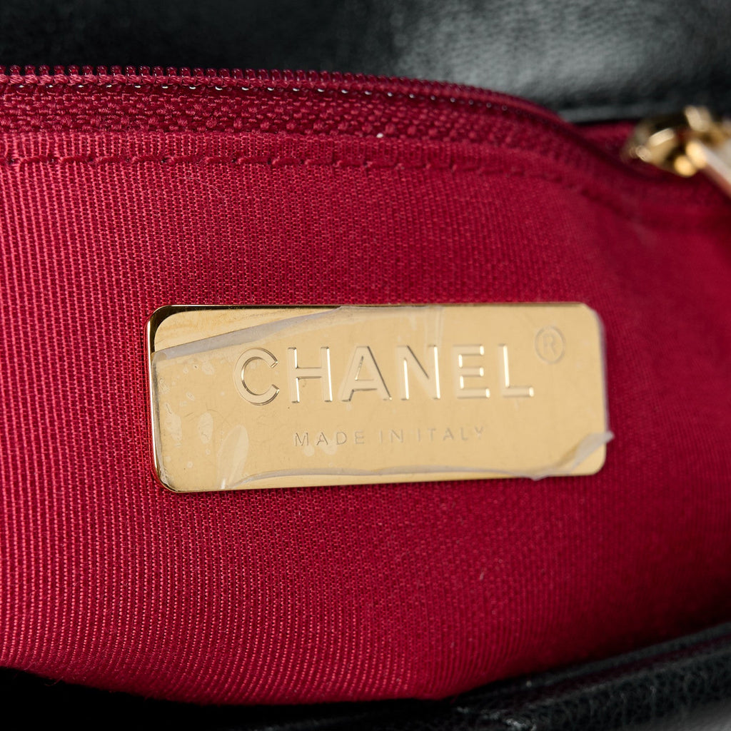 Goatskin Quilted Medium Chanel 19 Flap Black
