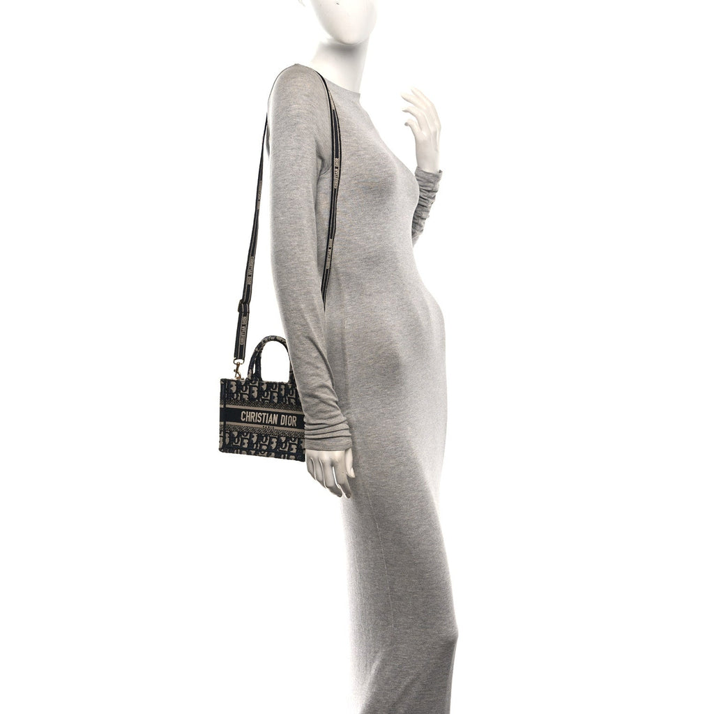 Oblique Mini Book Tote With Strap Blue Multicolor
