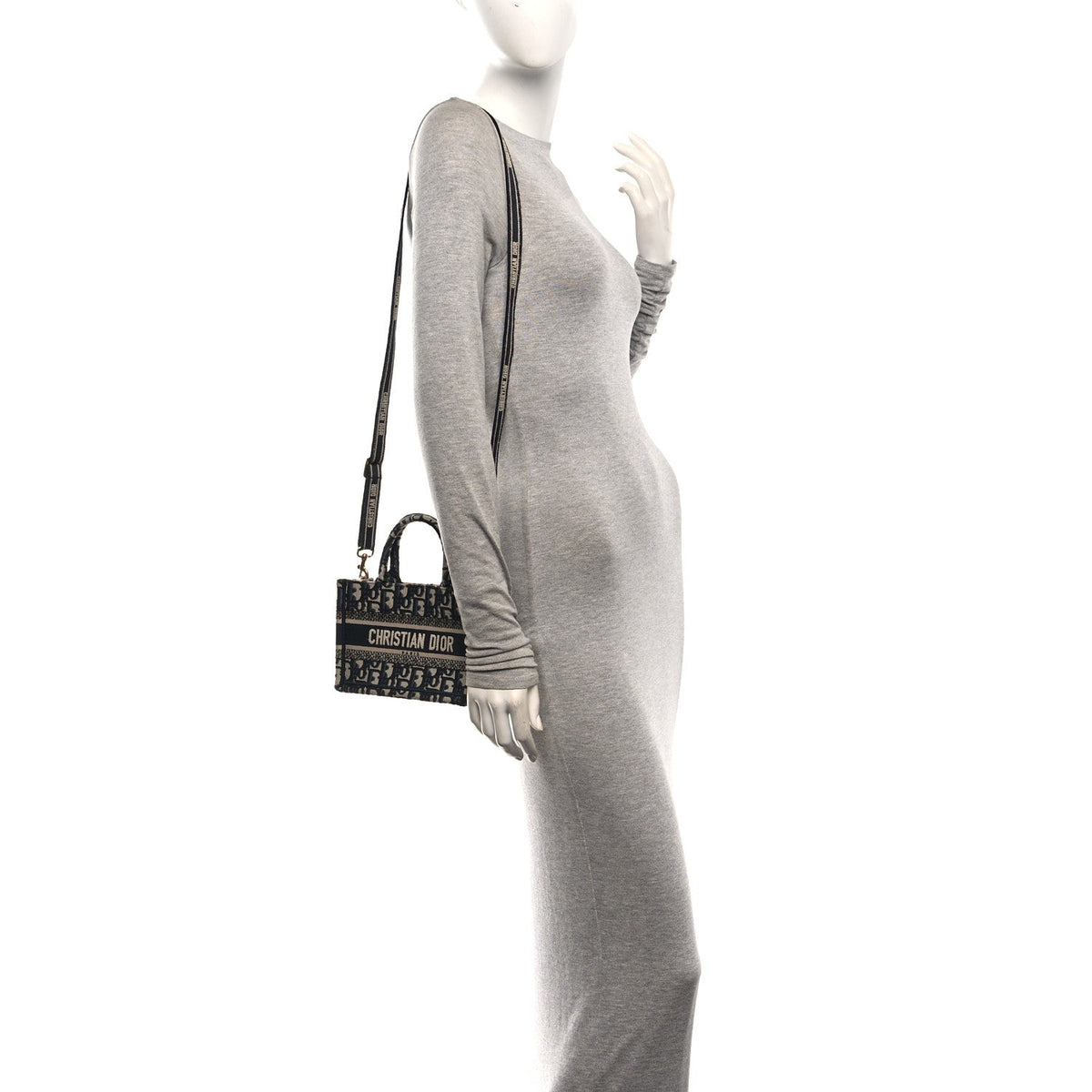 Oblique Mini Book Tote With Strap Blue Multicolor