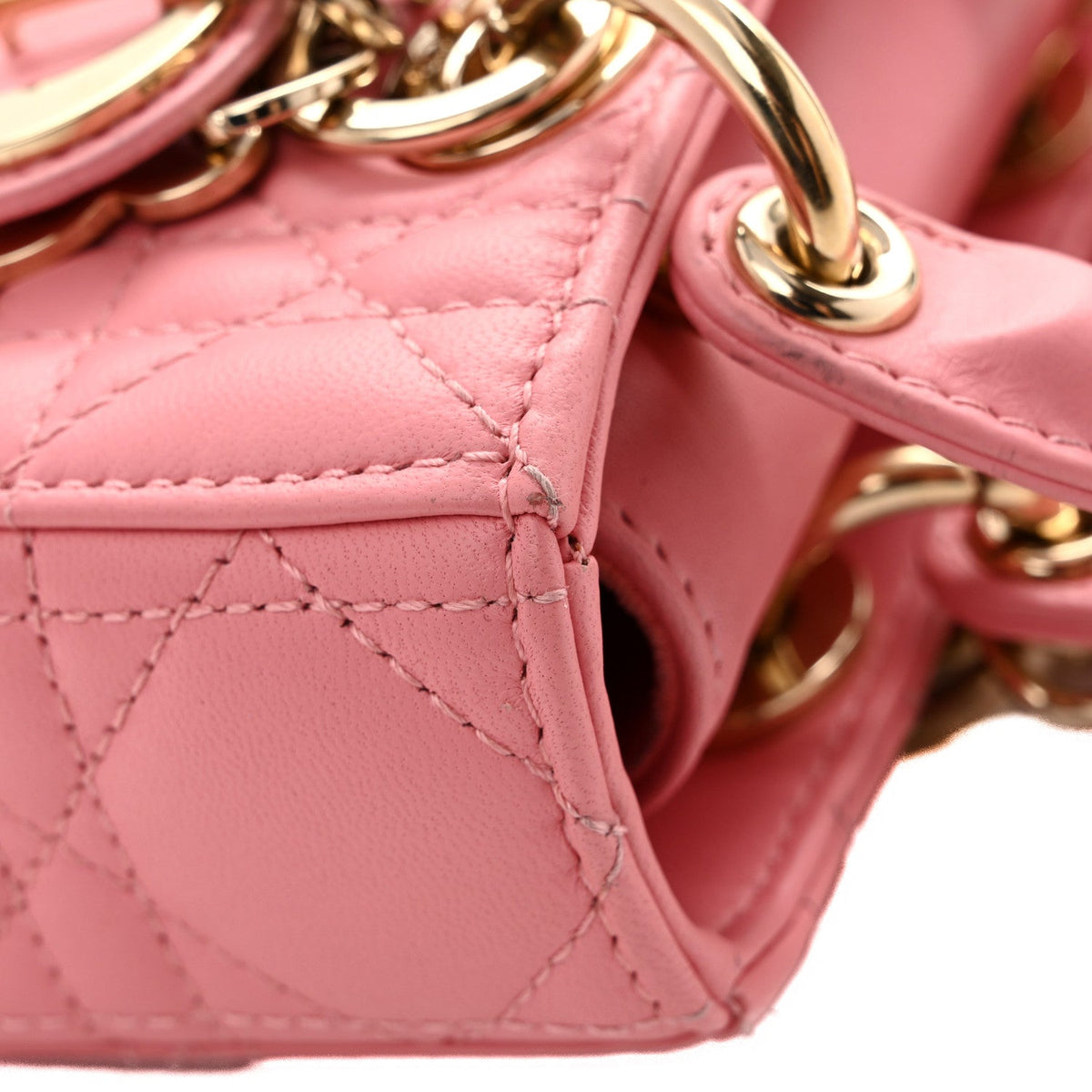 Lambskin Cannage Micro Lady D-Joy Pink