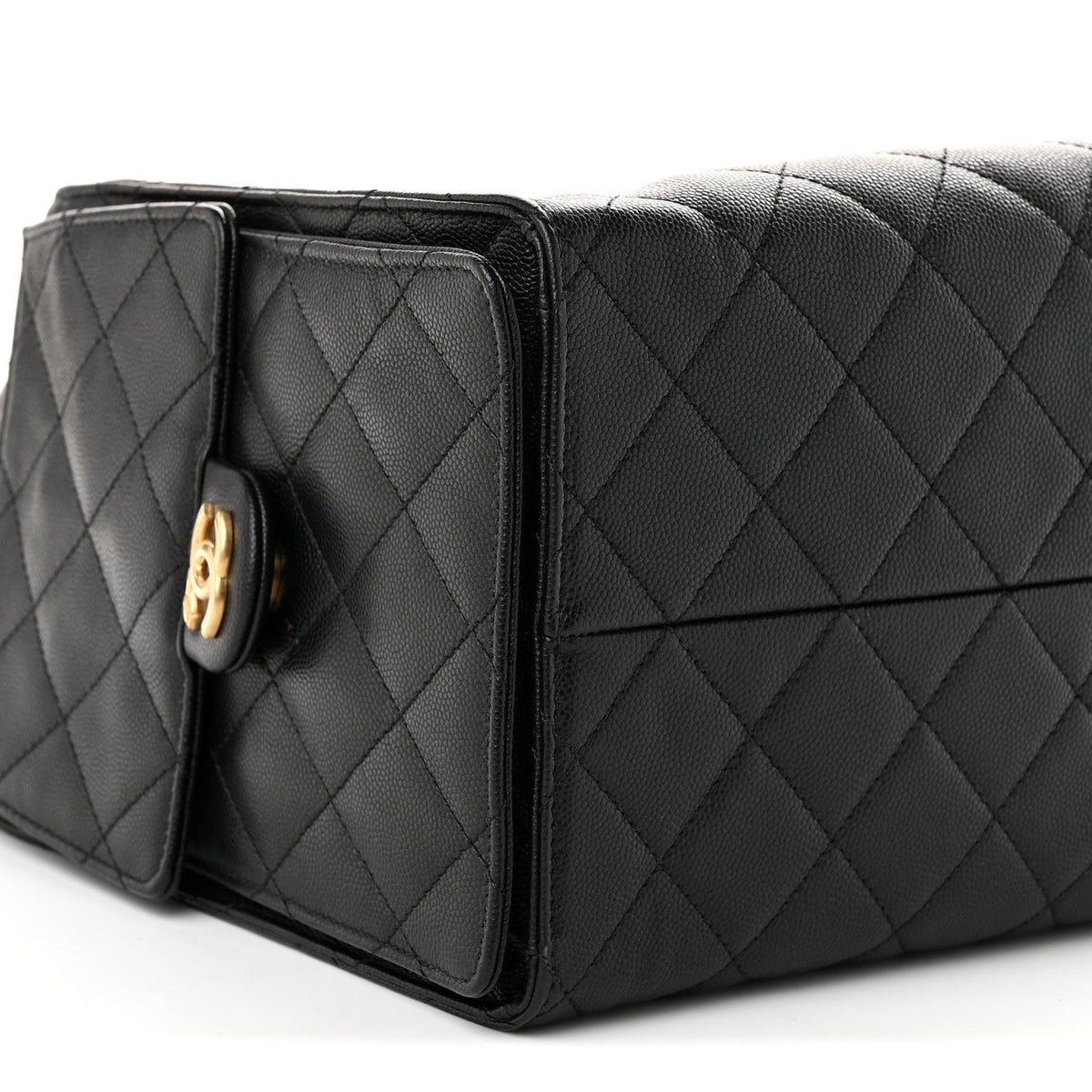Caviar Quilted Medium Chanel 25 Handbag Black