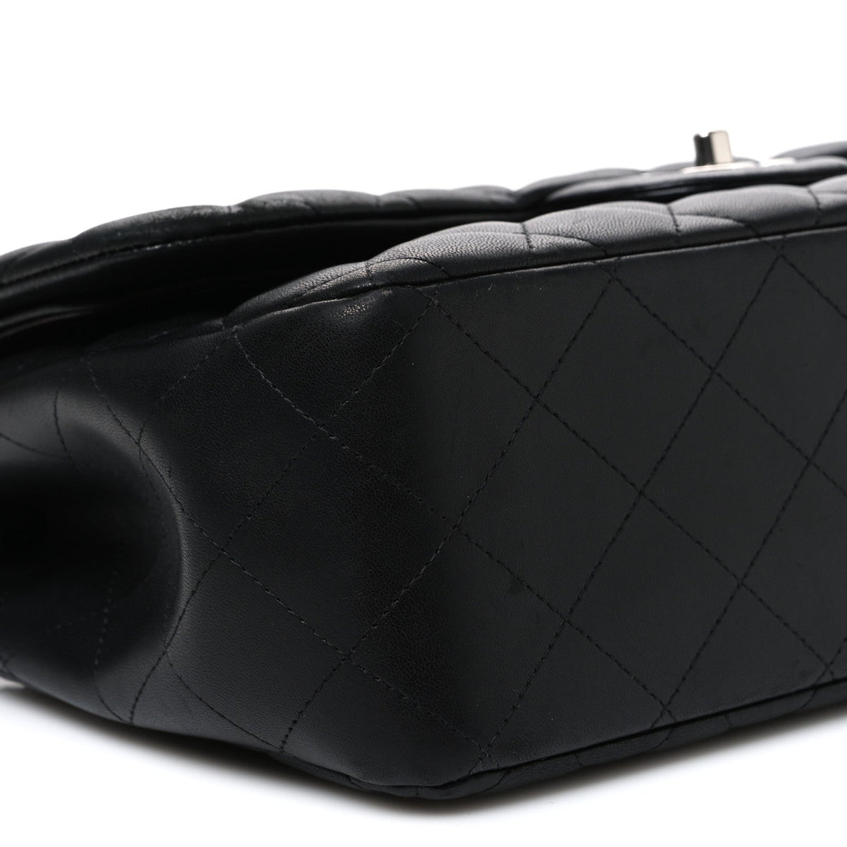 Lambskin Quilted Jumbo Double Flap Black