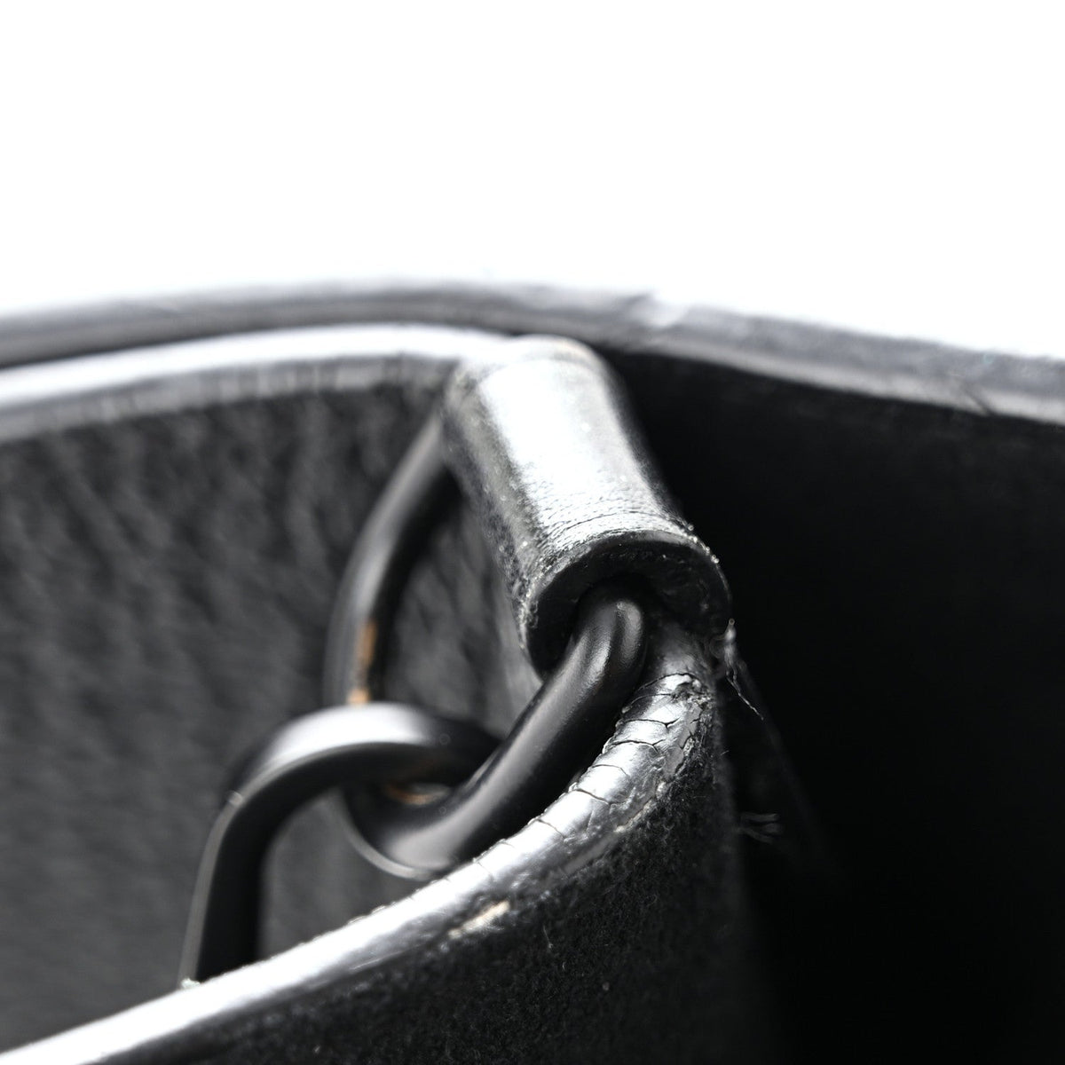 Soft Calfskin Lockme Tote MM Black