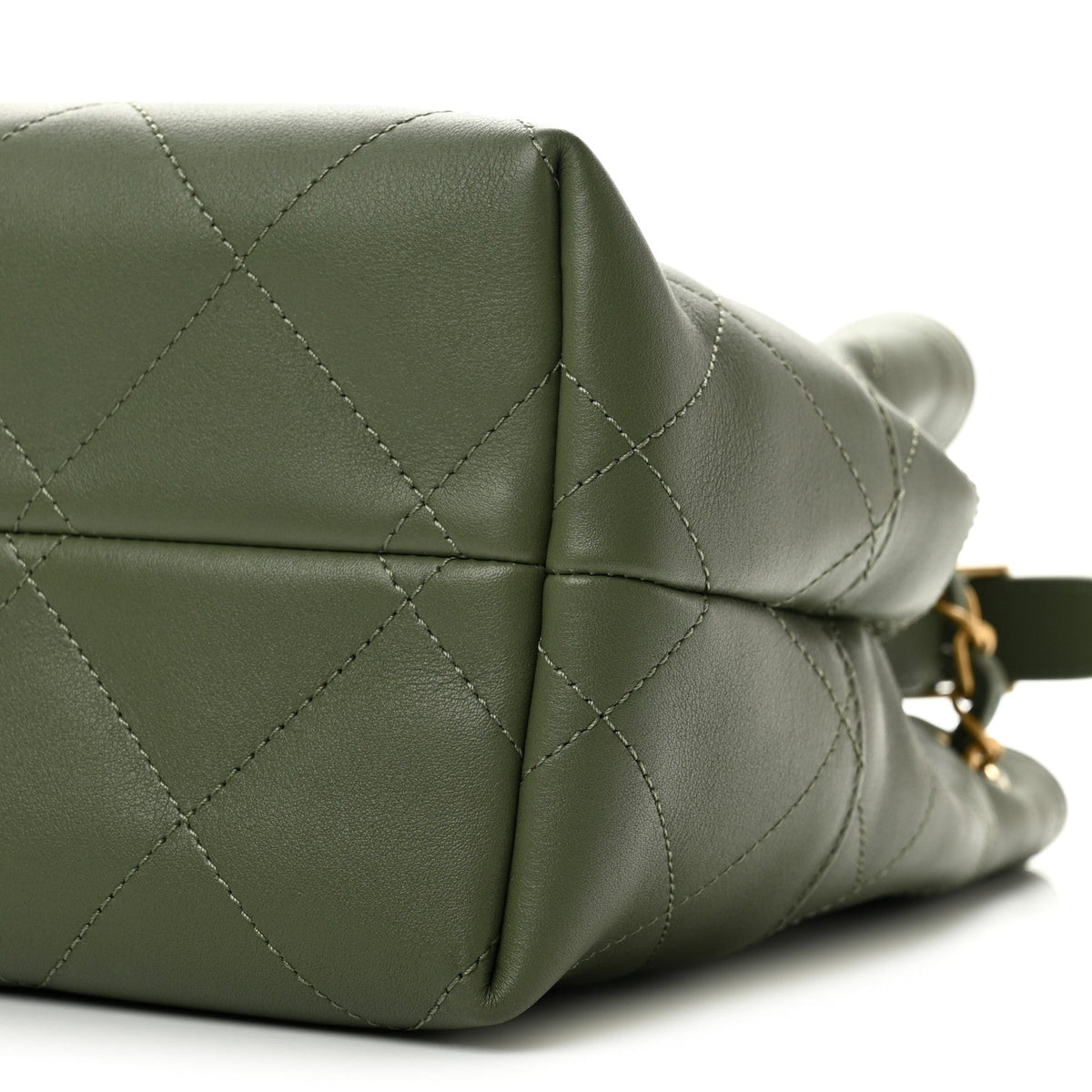 Calfskin Quilted Small Coco Base Shopping Bag Khaki