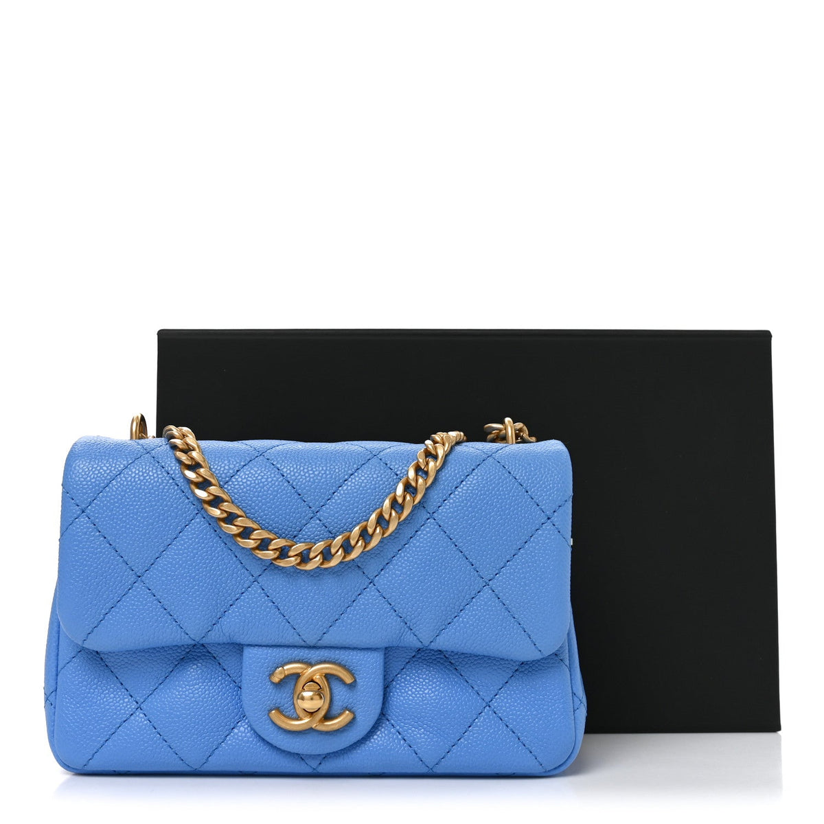 Caviar Quilted Mini Rectangular Sweetheart Flap Black