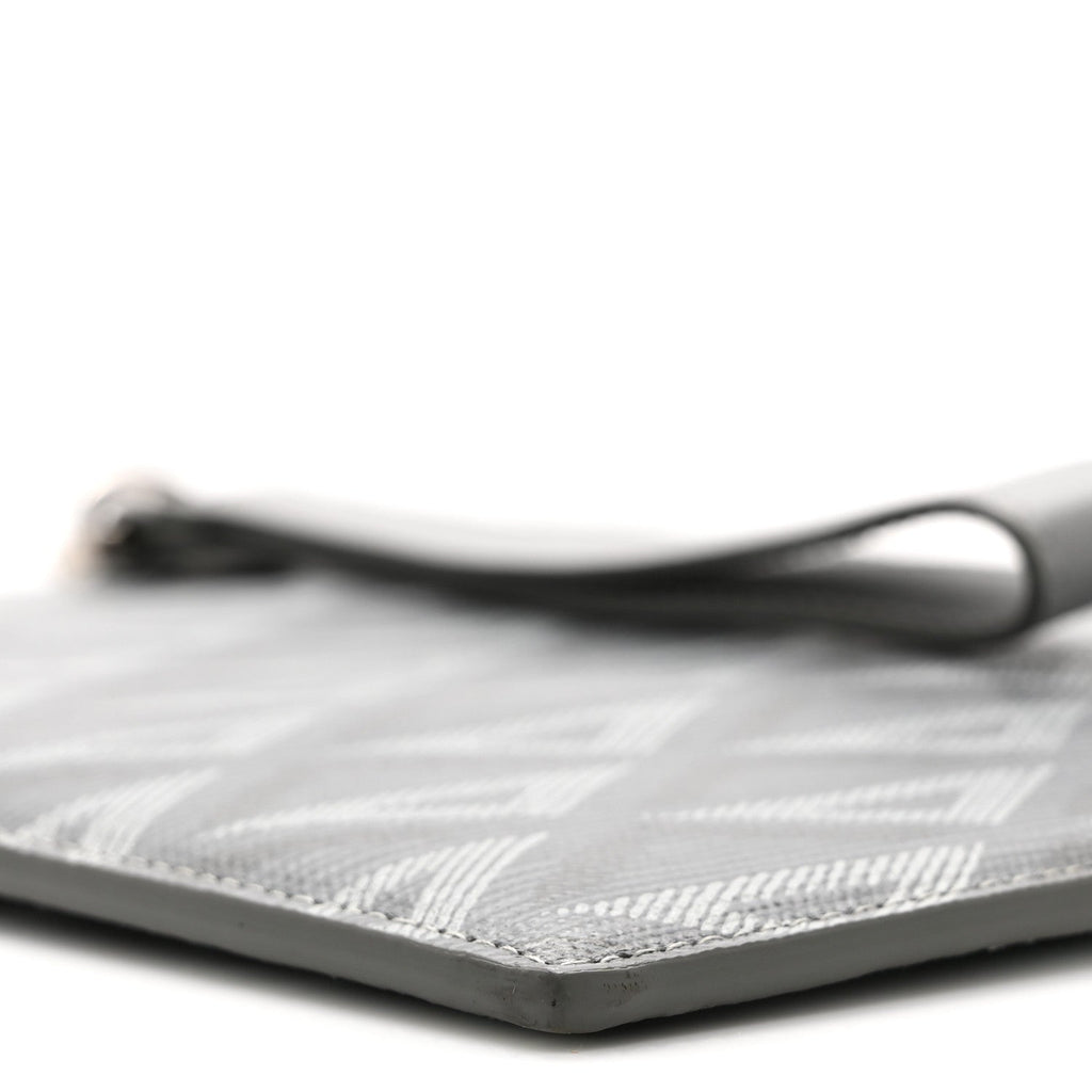 Coated Canvas CD Diamond Pouch Grey