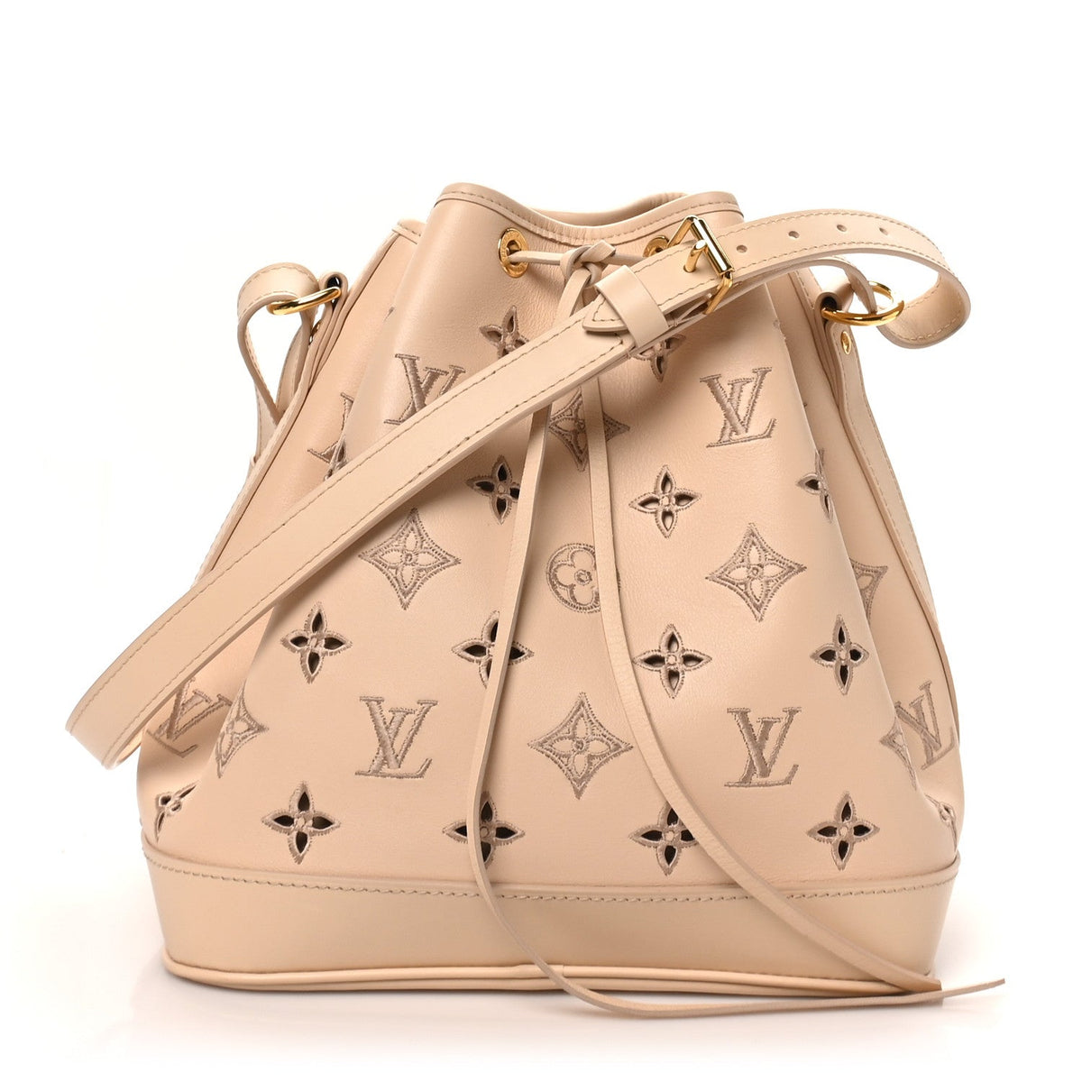 Calfskin Monogram Cutout Petit Noe Neutral