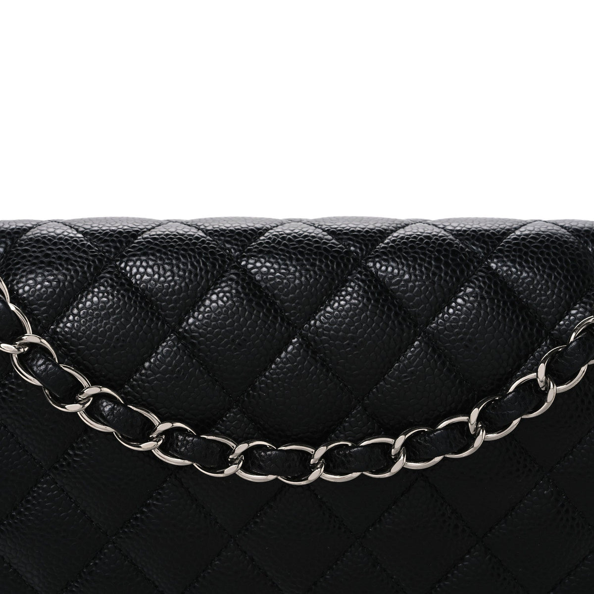 Caviar Quilted Medium Double Flap Black