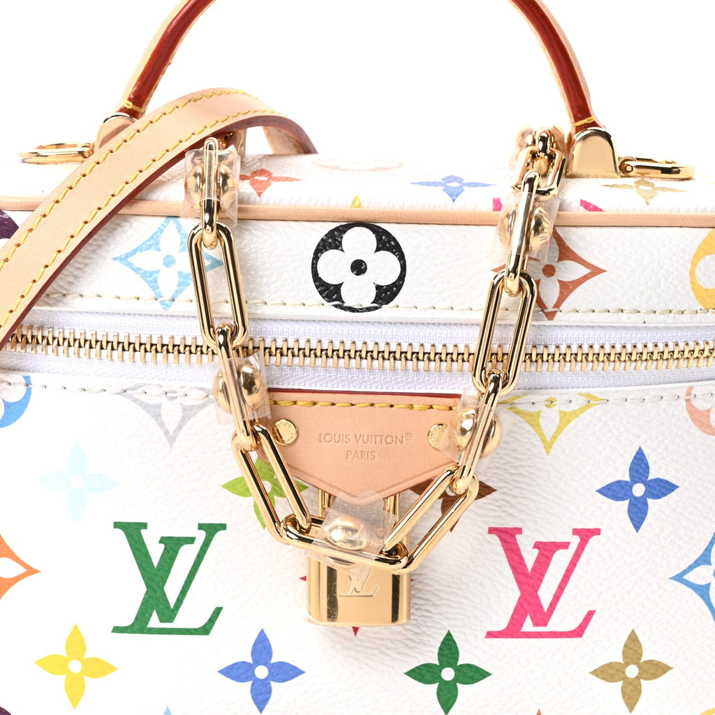 LV x TM Monogram Multicolor Vanity Chain Pouch White