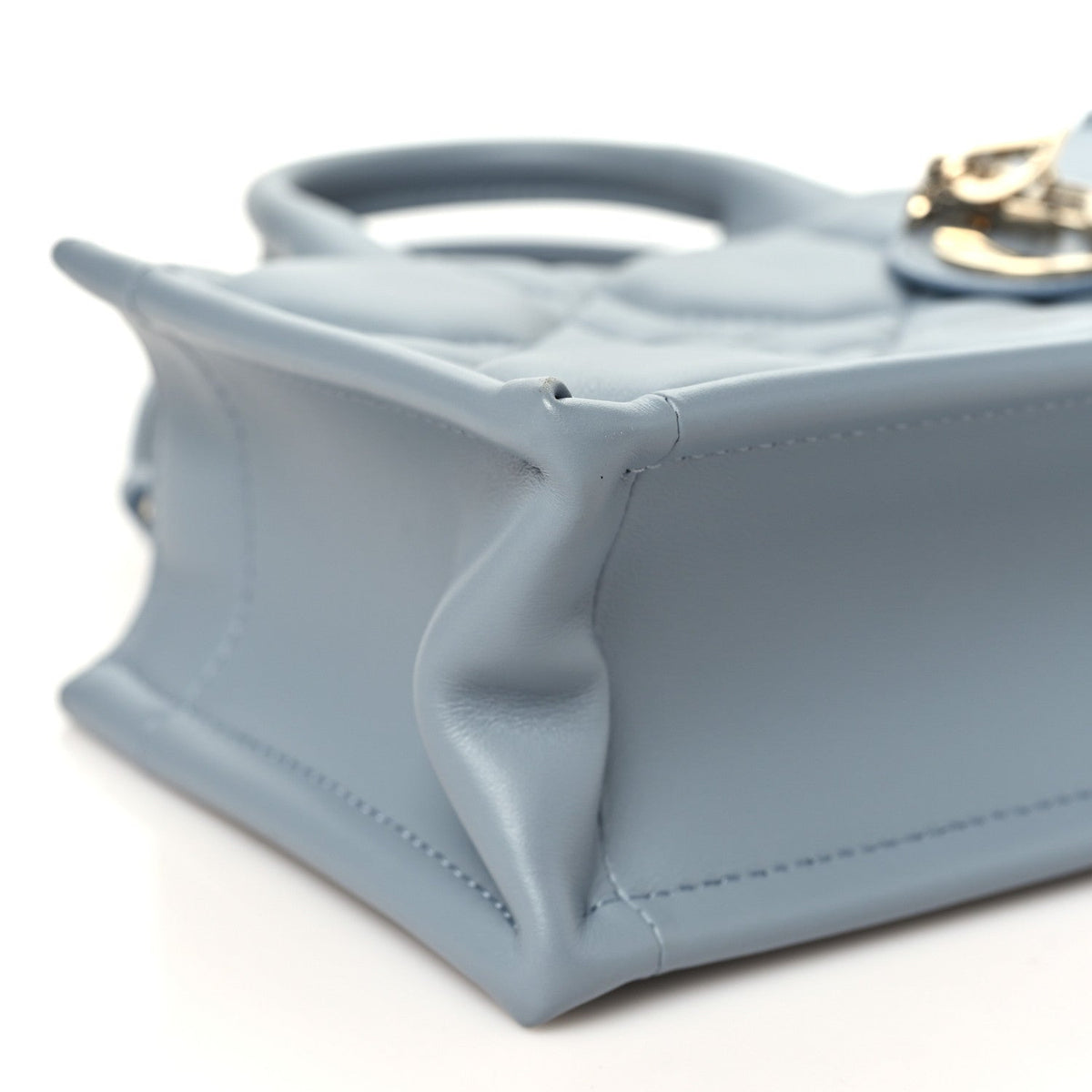 Calfskin Macrocannage Mini Book Tote Cloud Blue