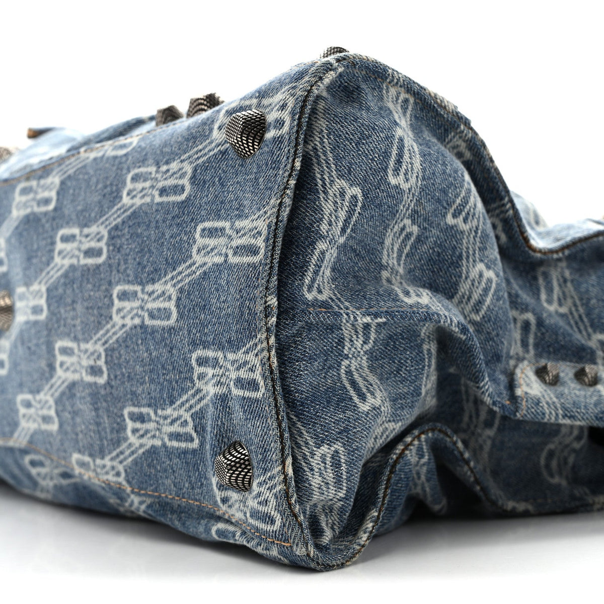 Denim BB Monogram Neo Cagole City Handbag Blue