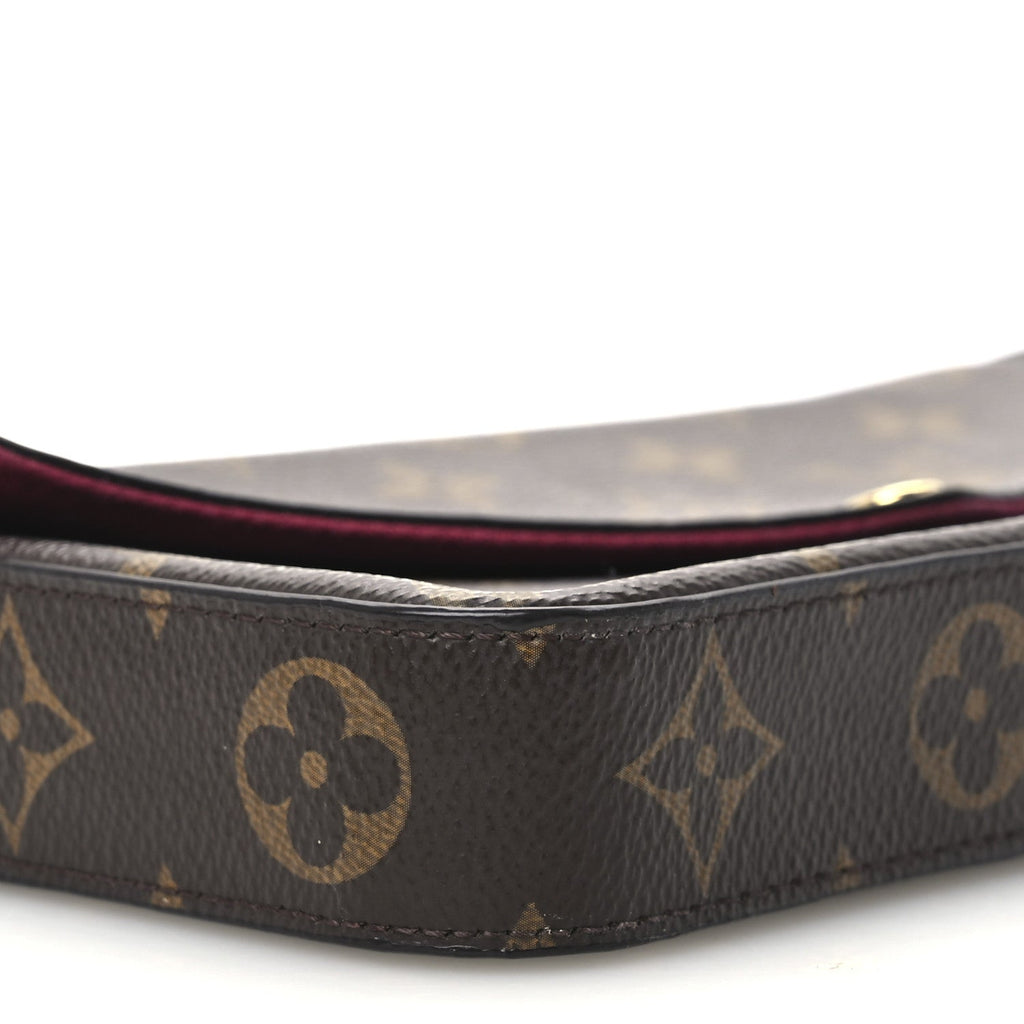 Monogram Pochette Felicie Chain Wallet Fuchsia
