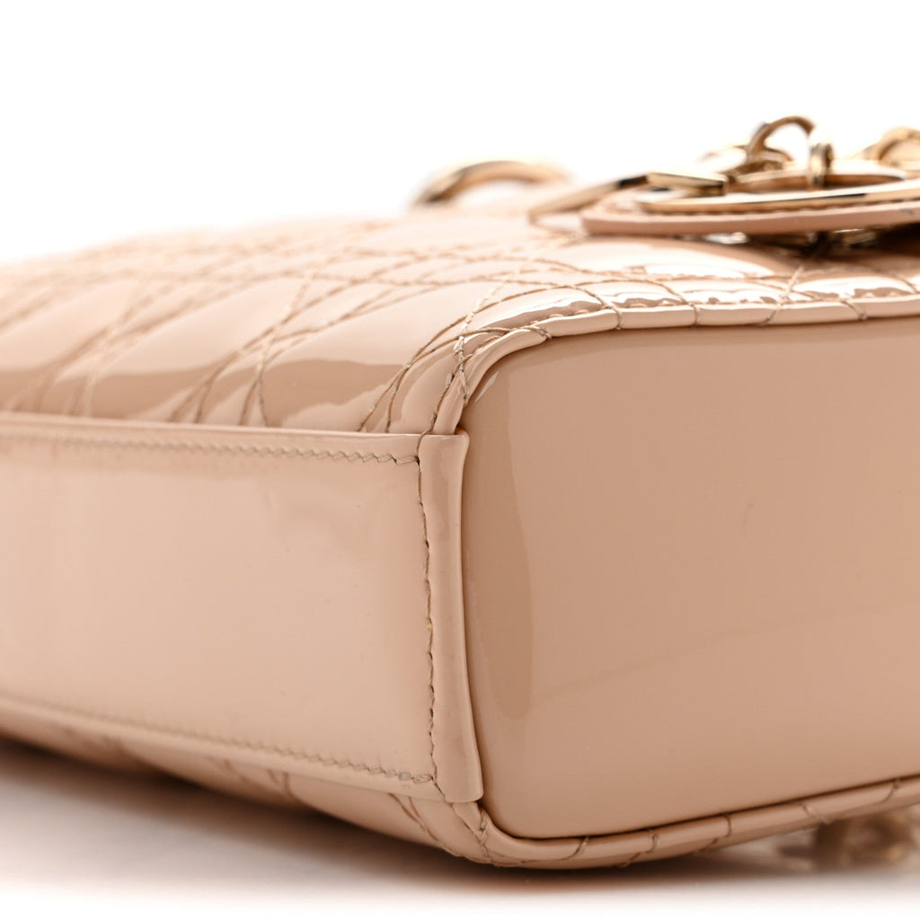 Patent Cannage Small Lady D-Joy Beige