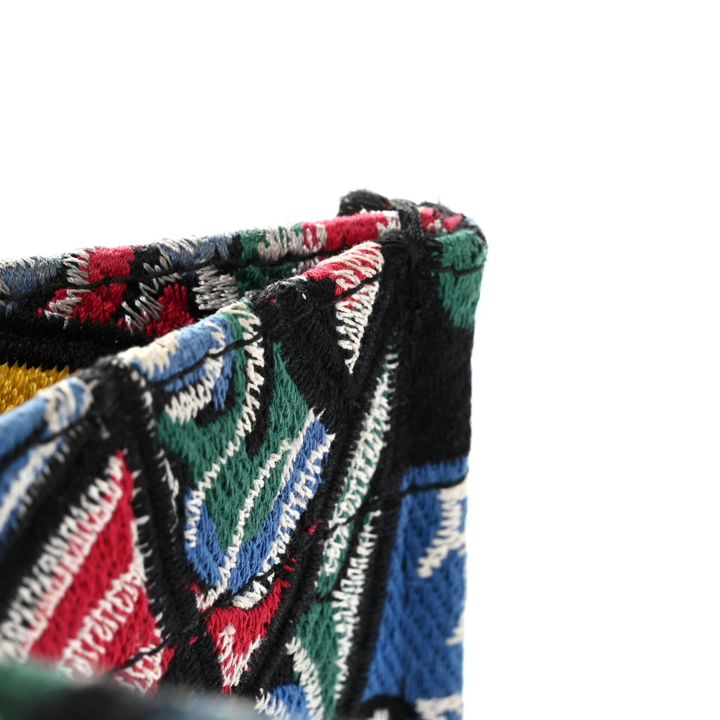 Canvas Embroidered Butterfly Book Tote Black Multicolor