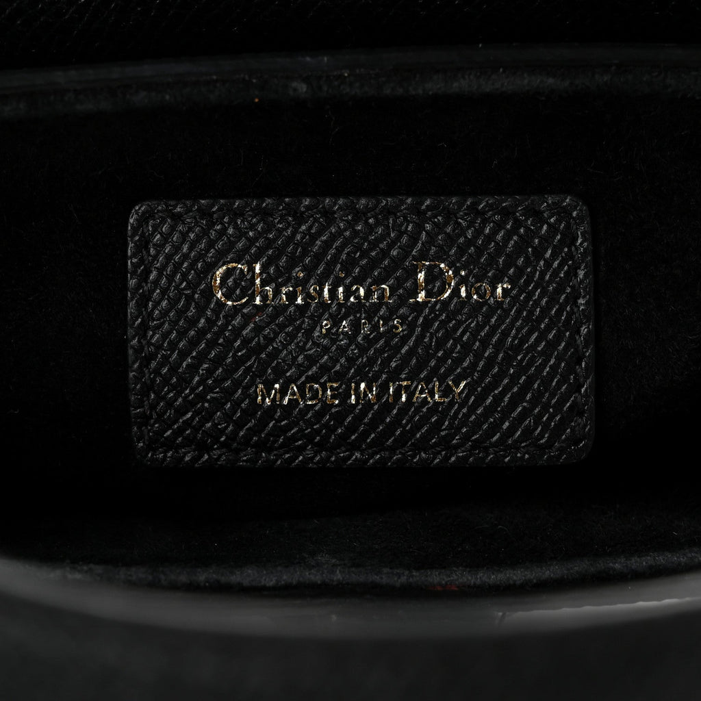 Grained Calfskin Mini Saddle Bag Black